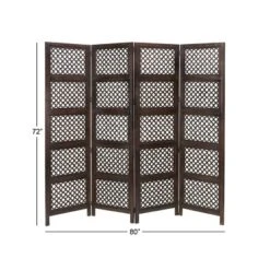 Traditional Wood Rectangle Room Divider Screen Brown - Olivia & May -Lush Living Store GUEST 9d3aa33b 26fa 4ead b999 269c0458e8d3