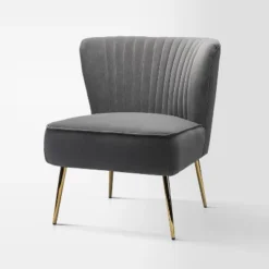 Quentin Velvet Accent Side Chair With Golden Metal Base | Karat Home -Lush Living Store GUEST 9de03e81 0cbb 473e a4d6 d88ede12e7d1