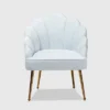 Cinzia Velvet Upholstered Seashell Shaped Accent Chair - Baxton Studio -Lush Living Store GUEST 9e023055 01c4 486c 8682 f101251e060a
