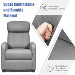 Recliner Massage Chair, Ergonomic Adjustable Single Sofa With Padded Seat Grey -Lush Living Store GUEST 9e423769 9c91 4732 ac6b a78cd0f8a886