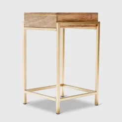 Sidney Modern Living Room Accent Table Beige/Gold - Adore Decor -Lush Living Store GUEST 9e5e14fe f226 4545 afe1 d9438122fdce