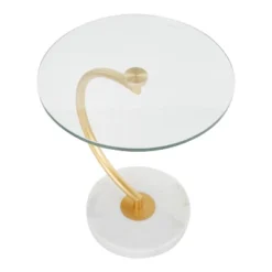 C End Contemporary Table White/Gold - LumiSource -Lush Living Store GUEST 9e886150 053a 4fd6 bcce beef35c2afd0