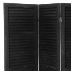 5 1/2 Ft. Tall Modern Venetian Room Divider - Black (4 Panels)
