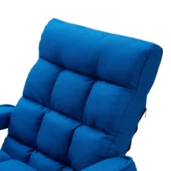 Jomeed Indoor Padded Ultra Soft Fabric Wearproof 6 Position Folding Chaise Lounge Sofa Chair W/Armrests And Detachable Chaise Footrest Pillow, Blue -Lush Living Store GUEST 9eea213a e064 41eb abae 752bdb94fbc3