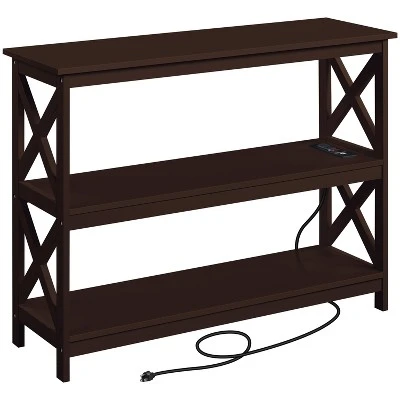 Yaheetech 3-Tier Wooden Console Table With Power Outlet Entryway Table 13 Yaheetech 3-Tier Wooden Console Table With Power Outlet Entryway Table - Image 11