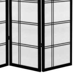 6 Ft. Tall Canvas Double Cross Room Divider - Black (6 Panels) -Lush Living Store GUEST 9f610228 1135 41c1 b4c7 16bfe2a7d97d