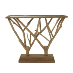 Contemporary Wood Console Table Brown - Olivia & May -Lush Living Store GUEST 9ff66720 2bef 4c16 92cc 62118f6d2256