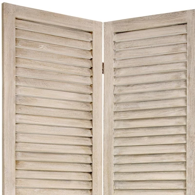 5 1/2 Ft. 6 Panel Tall Classic Venetian Room Divider Burnt White - Oriental Furniture 3 5 1/2 Ft. 6 Panel Tall Classic Venetian Room Divider Burnt White - Oriental Furniture