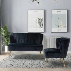 Velvet Nicolas Loveseat Sofa | Karat Home