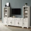 3pc Tara Entertainment Set With Open Shelving Distressed White - Crosley -Lush Living Store GUEST a13a8480 6084 48ac b70d 3af759291e71