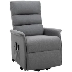 HOMCOM Power Lift Assist Recliner Chair For Elderly With Remote Control, Linen Fabric Upholstery Gray -Lush Living Store GUEST a14ad55d 9a59 4529 ba03 8d15273c4aaa