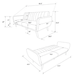 Brittany Futon Convertible Sofa Faux Leather - Novogratz -Lush Living Store GUEST a15f132f d654 4114 92a5 847307a3f39a