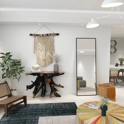 Contemporary Teak Wood Console Table Gold - Olivia & May 20 Contemporary Teak Wood Console Table Gold - Olivia & May - Image 18