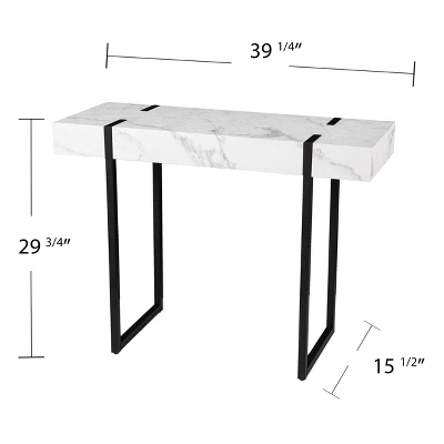 Wennan Modern Faux Marble Console Table Black/White - Aiden Lane 10 Wennan Modern Faux Marble Console Table Black/White - Aiden Lane - Image 8