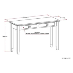 46" Medium Stratford Solid Wood Console Sofa Table - Wyndenhall -Lush Living Store GUEST a1e09494 adfb 4588 965a 59fc938fef9f