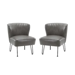 Set Of 2 Eustacio Mid-back Vegan Leather Accent Side Chair | Karat Home-TURQUOISE -Lush Living Store GUEST a2572ee5 1fc8 4b04 8632 b30d0f8f01d6