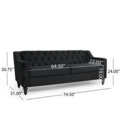 Knouff Modern Glam Tufted Velvet 3 Seater Sofa - Christopher Knight Home -Lush Living Store GUEST a27cf821 64d7 43e8 9c02 ebf120734d93