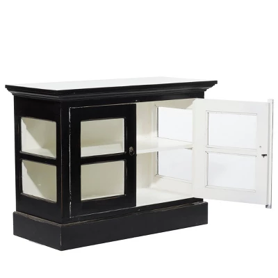 Traditional Wood Cabinet Black - Olivia & May 6 Traditional Wood Cabinet Black - Olivia & May - Image 4