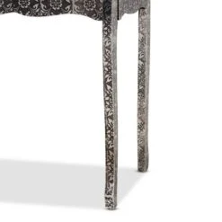 Wycliff Metal And Mirrored Glass 2 Drawer Console Table Dark Gray/Silver - Baxton Studio -Lush Living Store GUEST a31d2ebf 2789 4749 a21a 2aee6055976e
