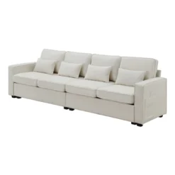 104" 4-Seater Modern Minimalist Linen Fabric Sofa With Arm Pockets And 4 Pillows - ModernLuxe 13 104" 4-Seater Modern Minimalist Linen Fabric Sofa With Arm Pockets And 4 Pillows - ModernLuxe -Lush Living Store GUEST a31d3d1f f777 4e2e bbeb c8fdccd6679c