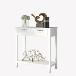 Costway Accent Console Table Entryway Sofa Foyer Table Storage Shelf W/2 Drawers -Lush Living Store GUEST a334f95b aefd 4c97 88e3 9f0226718257