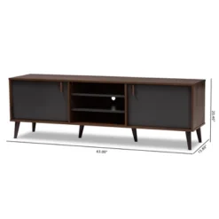 Samuel Finished TV Stand For TVs Up To 55" Walnut Brown/Dark Gray - Baxton Studio 12 Samuel Finished TV Stand For TVs Up To 55" Walnut Brown/Dark Gray - Baxton Studio -Lush Living Store GUEST a386b34f fa35 4a3b bf9c 4e221081105e