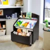 Costway Kids Wooden Toy Storage Unit Organizer W/Rolling Toy Box & Plastic Bins NaturalEspresso -Lush Living Store GUEST a3d3b5fa 2433 4e82 a962 d1d0533ee1e1