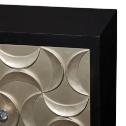 Modern Crescent Moon Pattern Wood Rectangle Cabinet Black - Olivia & May -Lush Living Store GUEST a45c53c5 f9b6 4177 ad60 0d514e7bc5a2