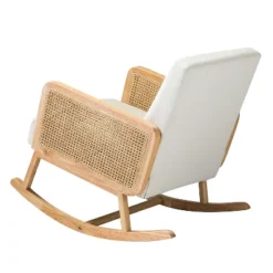 Adena Rocking Accent Chair With Rattan Arms | Karat Home-Beige -Lush Living Store GUEST a4b88cba 346c 4180 afae 649c7d1f0e6c