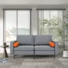 Costway Modern Loveseat 2-Seat Sofa Couch W/ 2 Bolsters Side Storage Pocket Ash Grey -Lush Living Store GUEST a525f14f 1991 4fca 89fc a81fcbd155b5