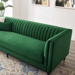 Devote Channel Tufted Performance Velvet Sofa Emerald - Modway -Lush Living Store GUEST a5671ca5 b02b 4574 a786 d22f52f46dd6