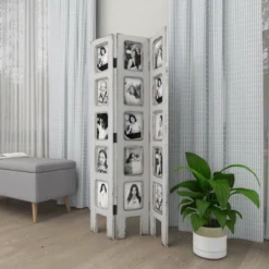 Farmhouse Chinquapin Wood Rectangle Room Divider Screen White - Olivia & May -Lush Living Store GUEST a57dbe4d 3b65 4013 a620 67bf0afd191c