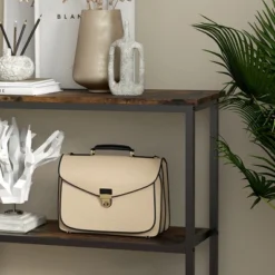 HOMCOM 39" Console Table, Modern Sofa Table With 2 Storage Shelves, Steel Frame, Narrow Entryway Table For Hallway -Lush Living Store GUEST a58a7a2a 8494 4c90 b6db e7a535acd53d