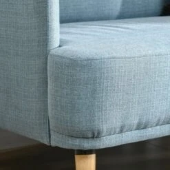 HOMCOM 48" Loveseat Sofa For Bedroom, Modern Love Seats Furniture, Upholstered Small Couch For Small Space, Blue -Lush Living Store GUEST a592b442 8ea4 4cd9 9abe 90858f2ef284