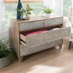 4 Drawer Cassandra Console Gray - Powell -Lush Living Store GUEST a5aa95a4 a9f5 4364 94d8 8b2661feea73