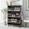 Freestanding Shoe Cabinet With Hooks, 3 Flip Drawers And Adjustable Panels - ModernLuxe 1 Freestanding Shoe Cabinet With Hooks, 3 Flip Drawers And Adjustable Panels - ModernLuxe -Lush Living Store GUEST a5f0afd2 cf16 474c 9ee7 4259a5d5177a