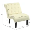Costway Armless Accent Chair Upholstered Tufted Lounge Chair Wood Leg -Lush Living Store GUEST a662f00e 5271 4a62 8818 909573382c7f