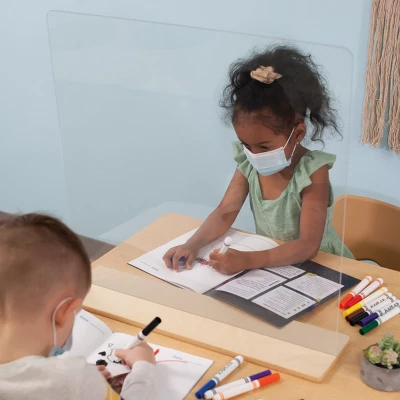 Whitney Brothers Acrylic Tabletop Partition - 23" Wide 4 Whitney Brothers Acrylic Tabletop Partition - 23" Wide - Image 2