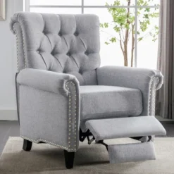 Push Back Linen Tufted Recliner Armchair - ModernLuxe -Lush Living Store GUEST a678c973 91d0 430b be74 c6b4a7ad58ca