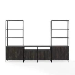 3pc Jacobsen Entertainment Set With Large Etageres Brown Ash - Crosley -Lush Living Store GUEST a6e5d485 c591 44d5 a0cc 46b468a731b5