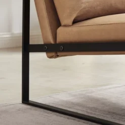 PU Leather Metal Frame Armchair With Non-slip Adsorption Feet And Back Cushion - ModernLuxe -Lush Living Store GUEST a6f0dfe4 6914 421e 88bf 3790e496ca9c