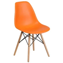 Flash Furniture Elon Series Plastic Chair With Wooden Legs -Lush Living Store GUEST a7066c99 c9ea 4348 adda 561942c22358