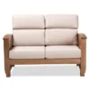 Charlotte Fabric Upholstered Wood 2 Seater Loveseat Taupe/Brown - Baxton Studio -Lush Living Store GUEST a74be092 3c77 4678 93f2 c31c8559c470