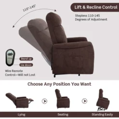 Costway Power Lift Recliner Chair For Elderly Living Room Chair W/ Remote Control GreyBrown -Lush Living Store GUEST a7687c7d fa83 4d7c 9241 8c1b85ee061d