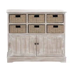 Wood Cabinet With Seagrass Drawers Brown - Olivia & May 12 Wood Cabinet With Seagrass Drawers Brown - Olivia & May -Lush Living Store GUEST a77ae164 f125 46bc 9ca7 3f9ed487606f