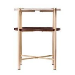 Amelia Round End Table With Faux Marble Top Brass - Aiden Lane