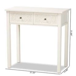 Lambert Wood 2 Drawer Console Table White - Baxton Studio -Lush Living Store GUEST a801c623 c969 4e6a 9495 397f1731f29c