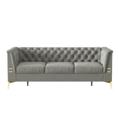 82.7" Chesterfield Sofa, Velvet Upholstered 3 Seater Sofa Couch-ModernLuxe -Lush Living Store GUEST a82bb2b8 1fd4 4596 b564 2c087efb4dcf