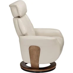 BenchMaster Taupe Faux Leather Swivel Recliner Chair Modern Armchair Comfortable Manual Reclining Footrest For Bedroom Living Room -Lush Living Store GUEST a8341683 5976 4e60 82a0 06a70f19535d