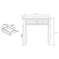 Lambert Wood 2 Drawer Console Table White - Baxton Studio -Lush Living Store GUEST a8378ac3 c506 4c15 aff6 a69ea2790bba